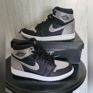 Men's Size 10 Air Jordan 1 Retro High OG PS 'Satin Shadow'  Gray & Black